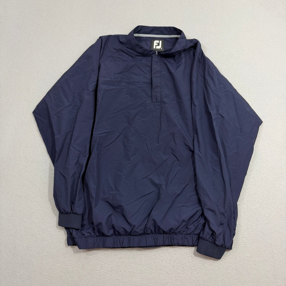 FootJoy Windbreaker Men 3XL Navy Blue Pullover Golf Jacket Mock Neck Lightweight